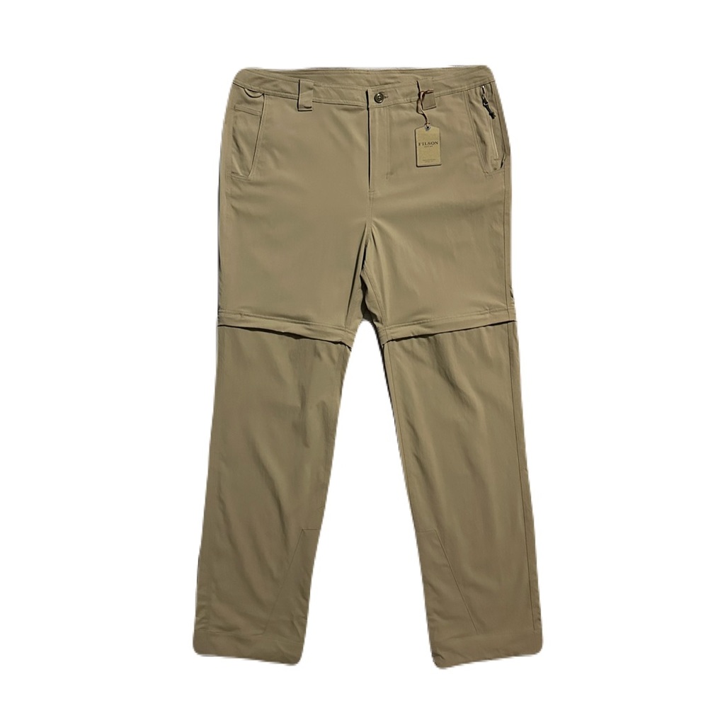 Filson Lightweight Trekking Pants Convertible Men's Size 38x34.5 Beige Greykhaki